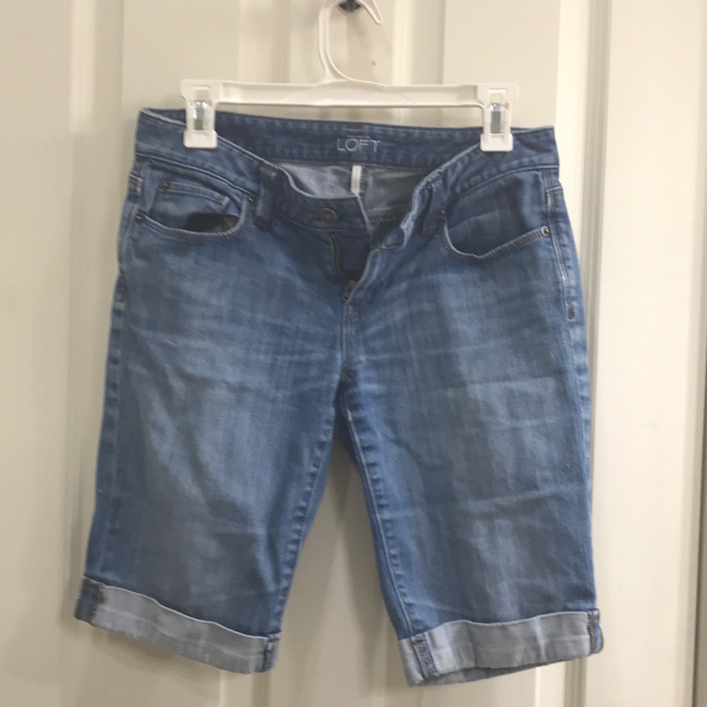 Long LOFT denim shorts size 2